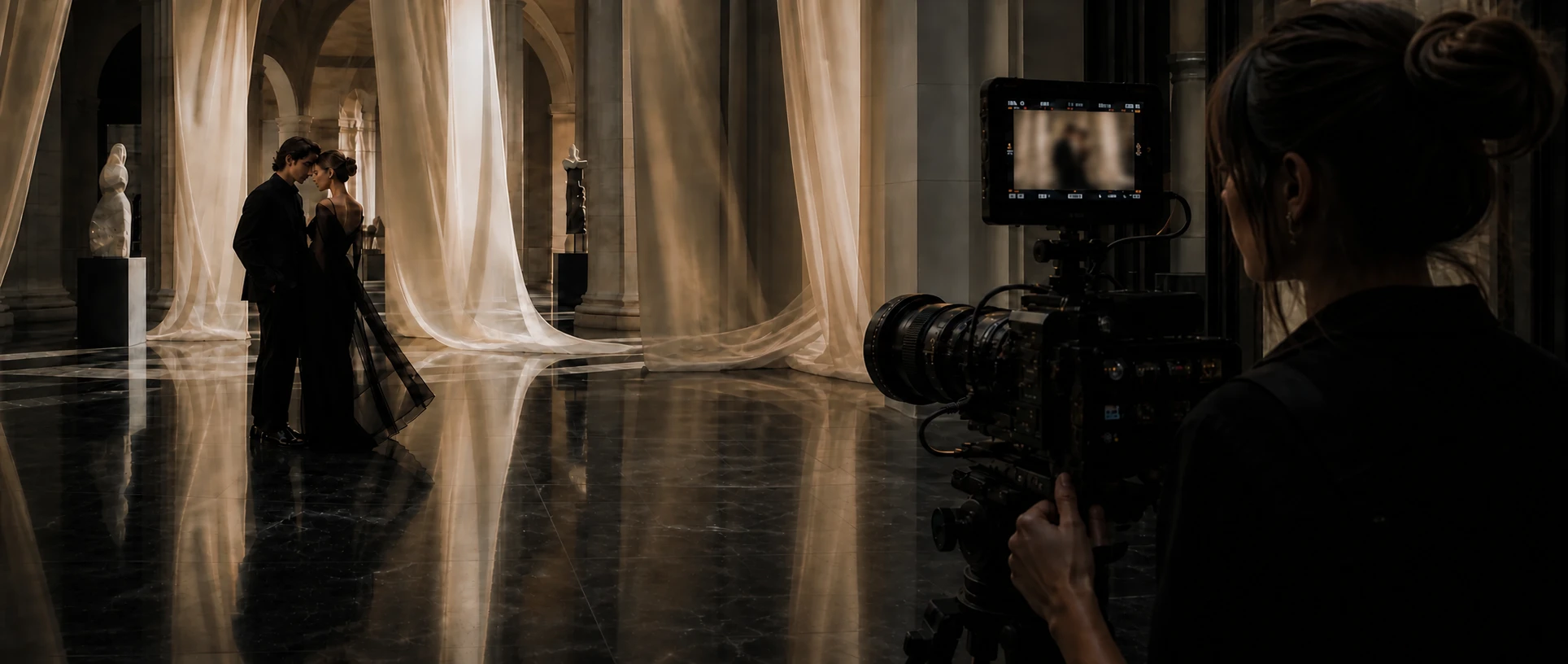 Studio Sanch couple filmed with the camera positioned on the right